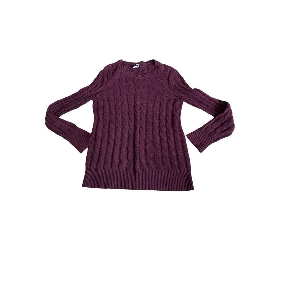 Y2K Gap Plum Cableknit Cotton Sweater